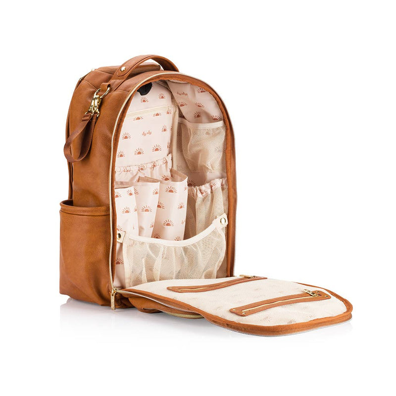 Itzy Ritzy - Cognac Boss Plus™ Backpack Diaper Bag